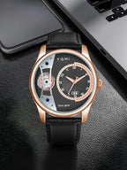 Minimalist Quartz Watch – Luxury Double Strap Set for Business Gift