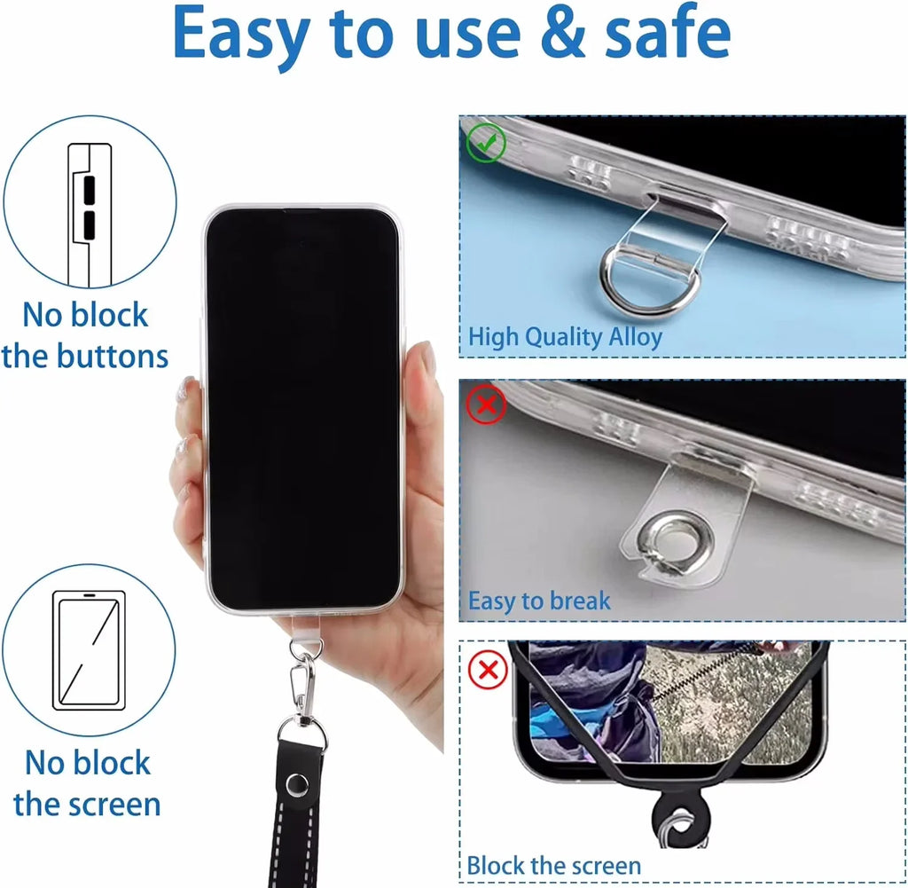 Stainless Steel Phone Tether Patch – Ultra-Thin Lanyard Connector for Safety