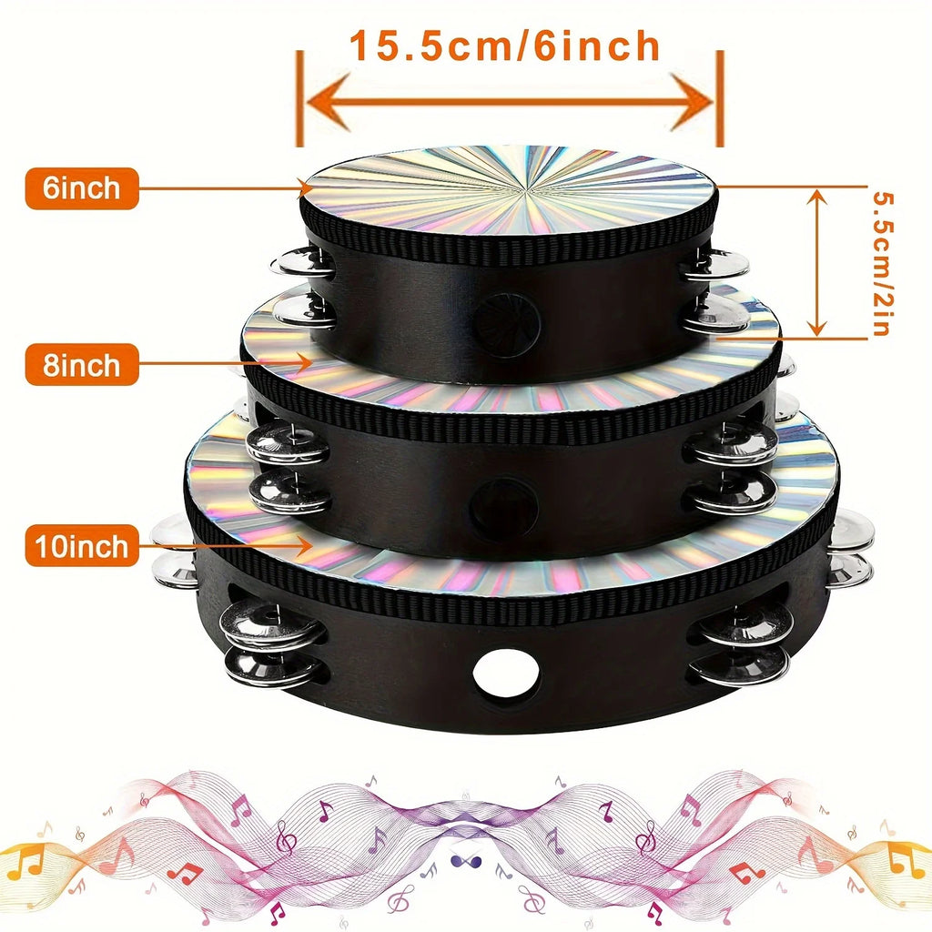 Double Row Radiant Tambourine – Handheld Rhythm Percussion for Music Education