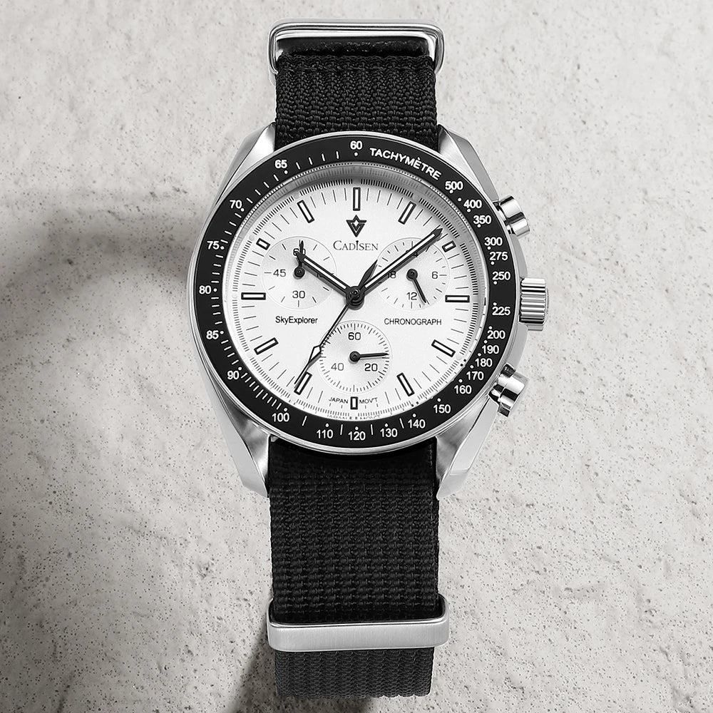 Cadisen Quartz Chronograph Watch – Sapphire Crystal for Men Business Formal