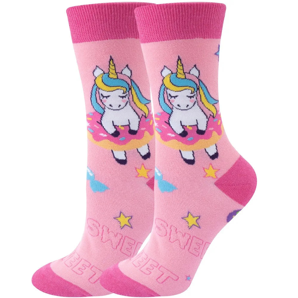 Colorful Cartoon Animal Crew Socks – Fun Harajuku Apparel for Men and Women