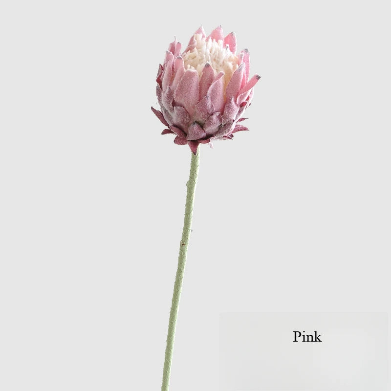 Artificial King Protea Flower – 25 Inch Faux Botanical for Home Wedding Decor