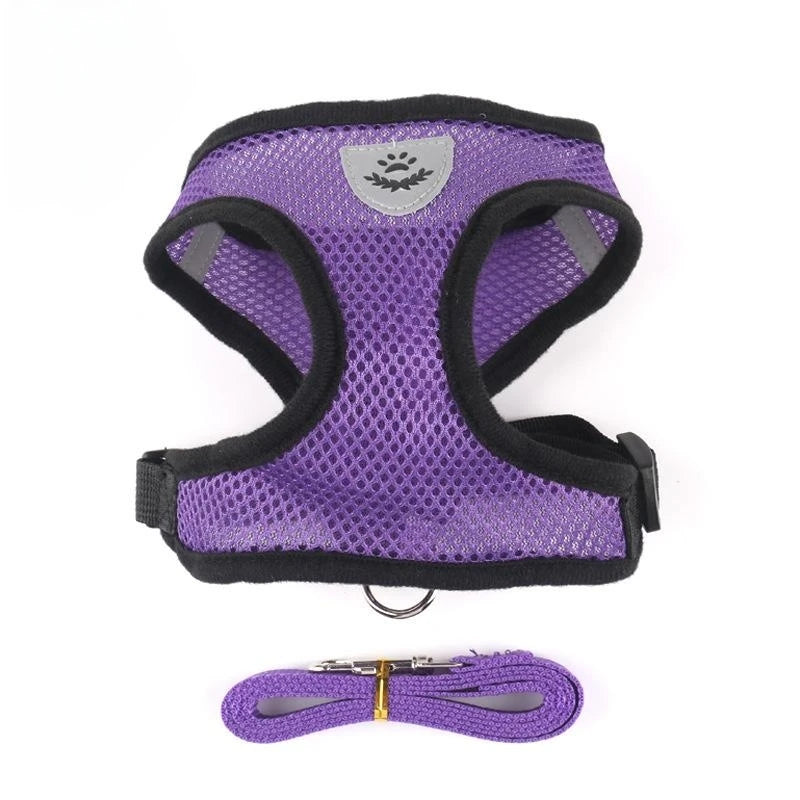 Adjustable Mesh Cat and Dog Harness – Reflective Breathable Vest for Walking