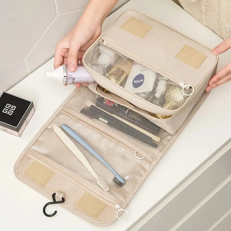 Waterproof Cosmetic Travel Bag – Hanging Toiletry Organizer for Women