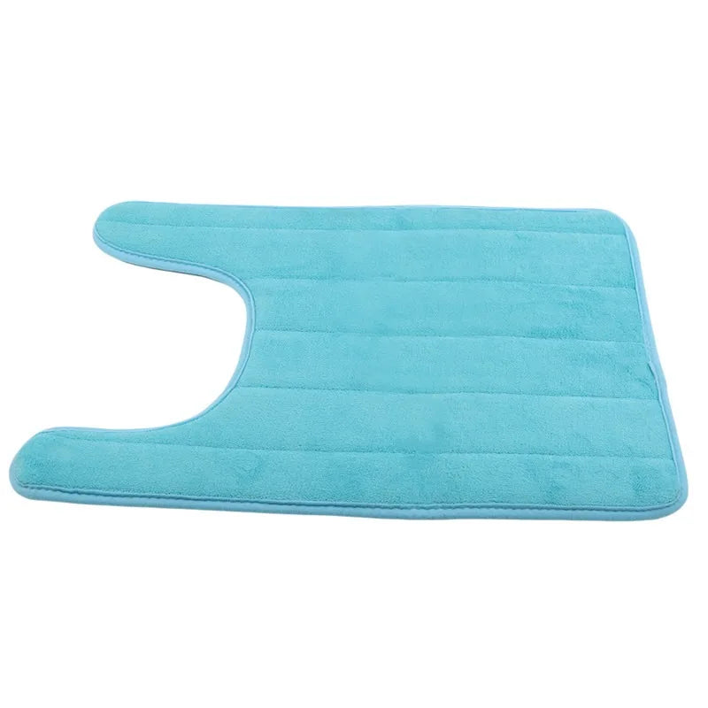U-Shaped Memory Foam Bath Mat – Absorbent Non-Slip Rug for Bathroom Toilet