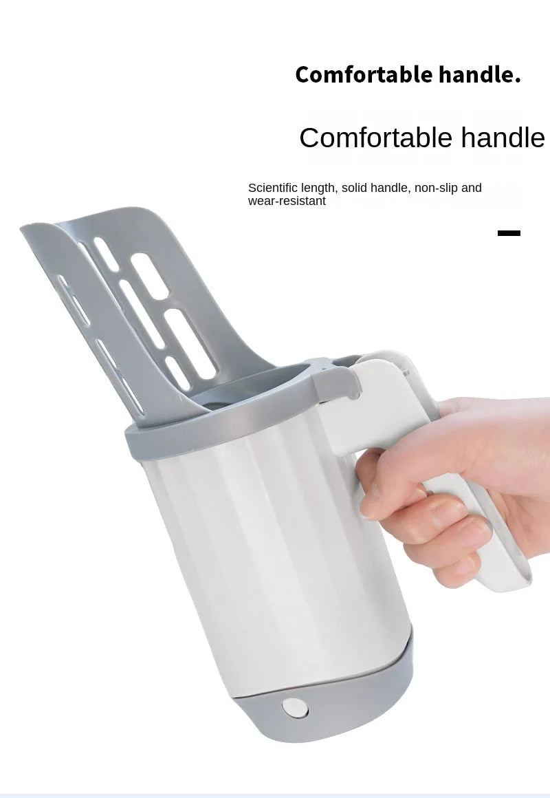 Cat Litter Scoop – Integrated Waste Bag Holder for Easy Pet Toilet Cleaning