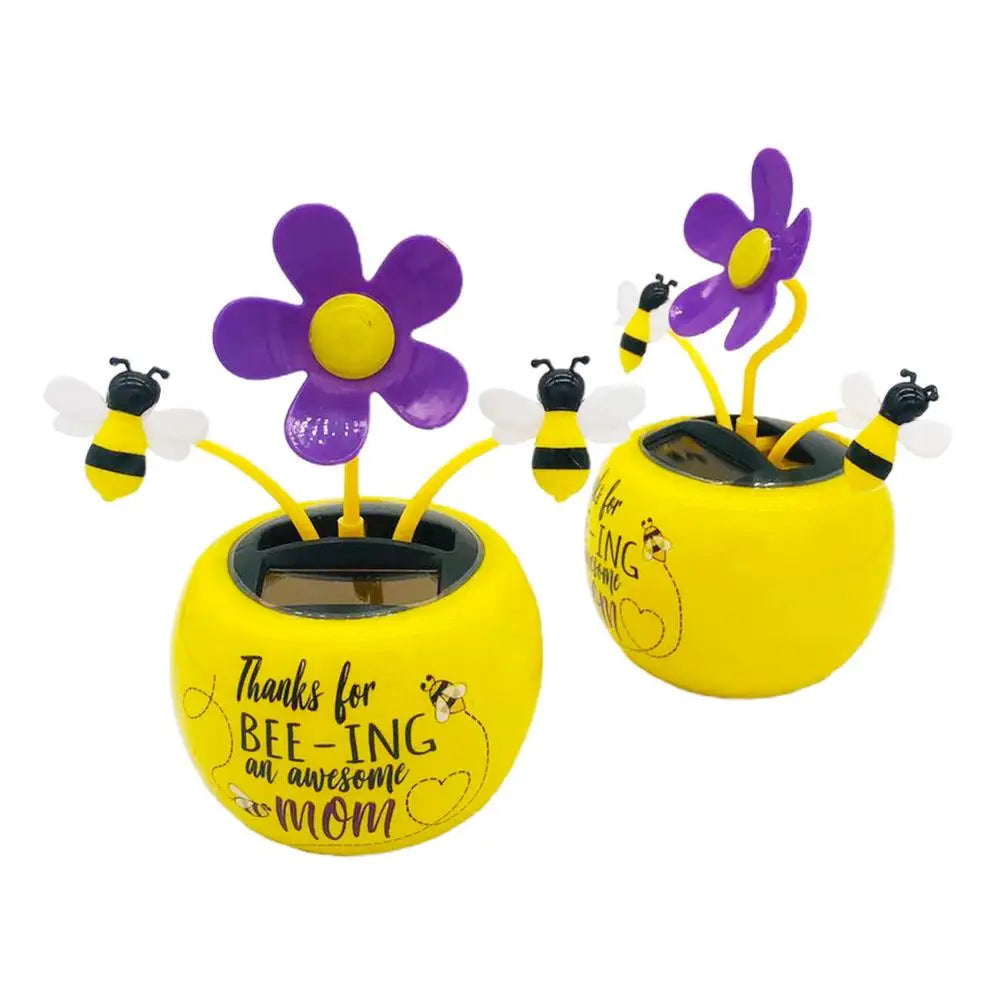 Solar Dancing Sunflower and Butterfly – Dashboard Figurine for Desk Decor