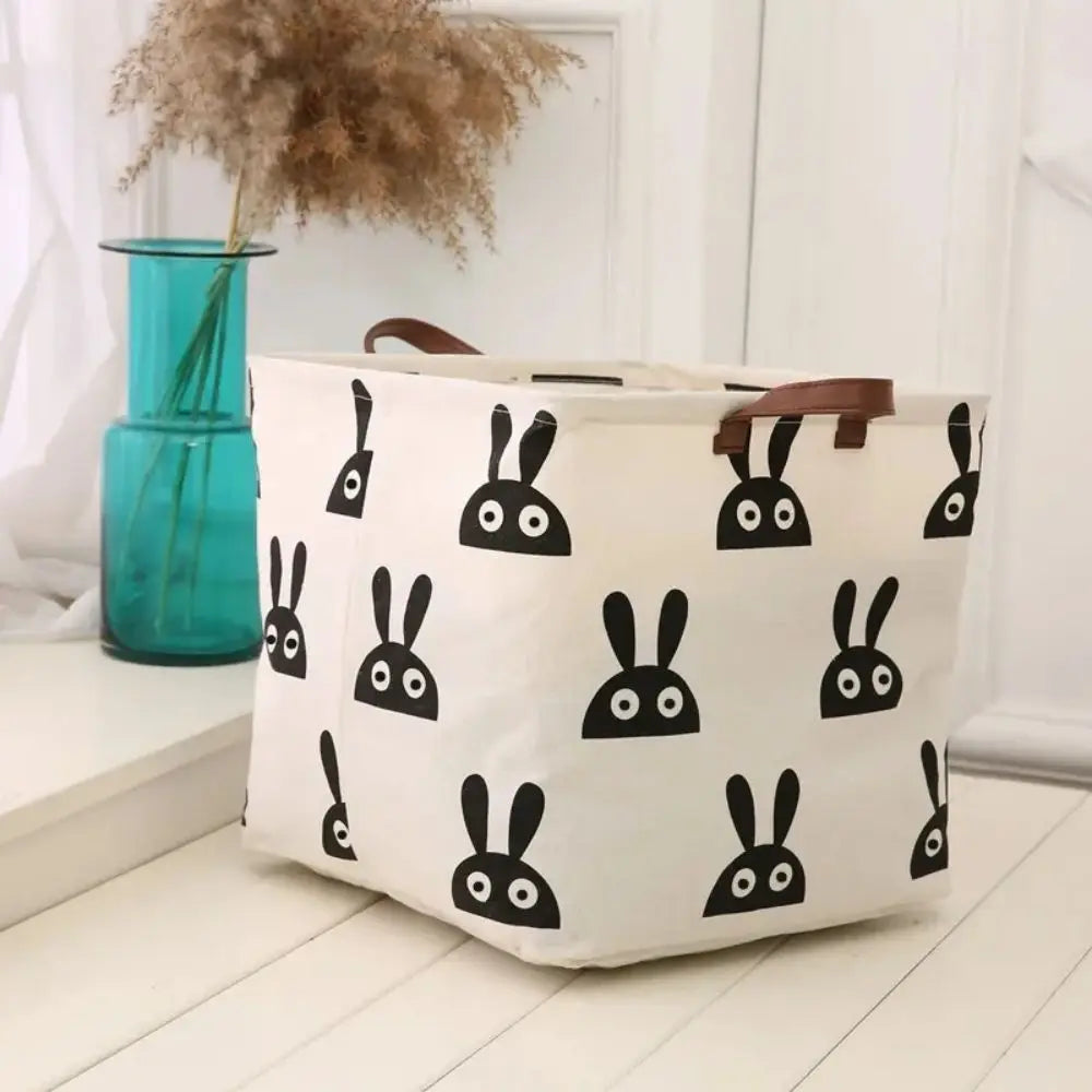 Foldable Cotton Linen Laundry Basket – Large Storage Bin for Home Organization