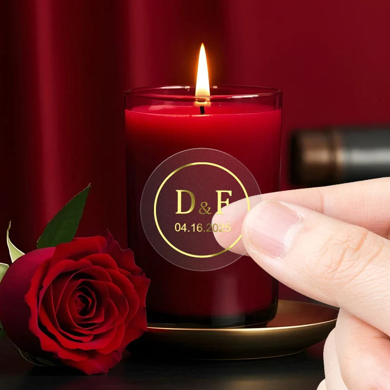 Transparent Gold Waterproof Custom Labels – Elegant Stickers for Packaging