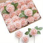 Artificial Rose Flowers – Stemmed Fake Roses for Wedding Bouquets and Decor