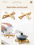 Wooden Cross Trivet – Heat-Resistant Foldable Mat for Kitchen Dining