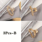 Gold Metal Heart Hair Claw Clips – Non Slip Geometric Barrettes for Daily Wear