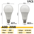 Energy Saving LED Light Bulb – A60 A80 E27 B22 Lamp for Home Lighting
