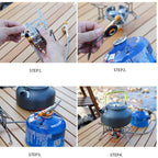 Folding Gas Camping Stove – 5800W Portable Burner for Outdoor Hiking BBQ