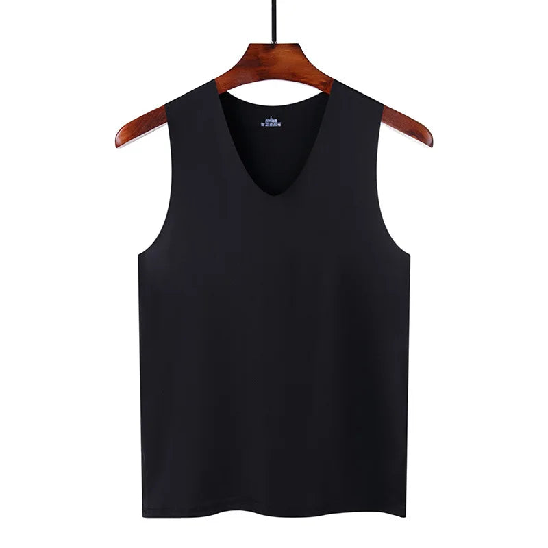 Ice Silk Tank Top – Breathable Slim Fit Undershirt for Gym and Sports