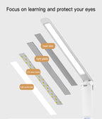 LED Desk Lamp – Rechargeable Touch Light with Alarm and Thermometer for Study
