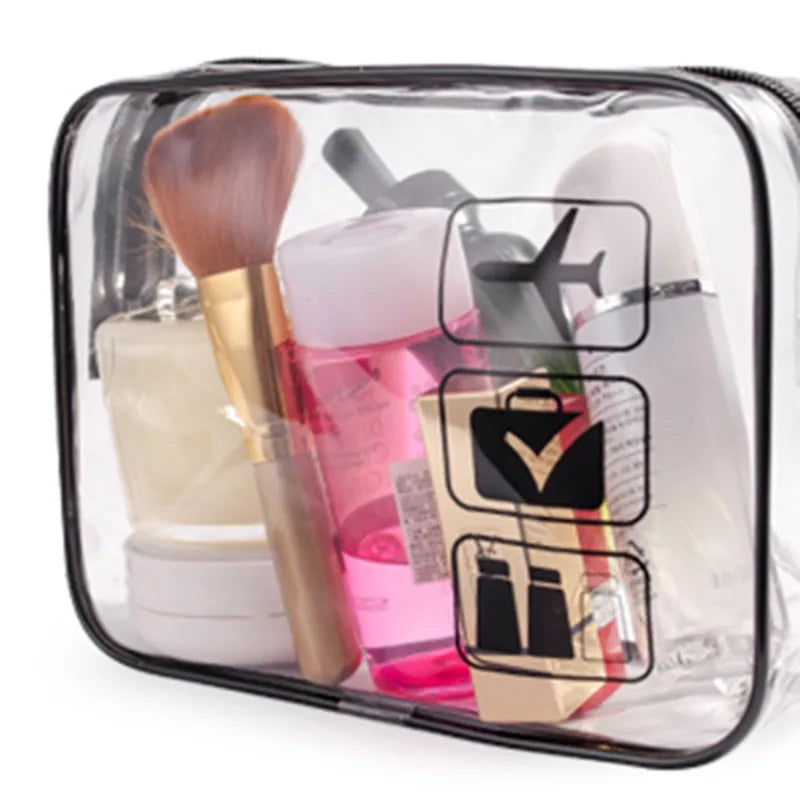 Clear PVC Cosmetic Bag – Waterproof Travel Toiletry Organizer for Makeup