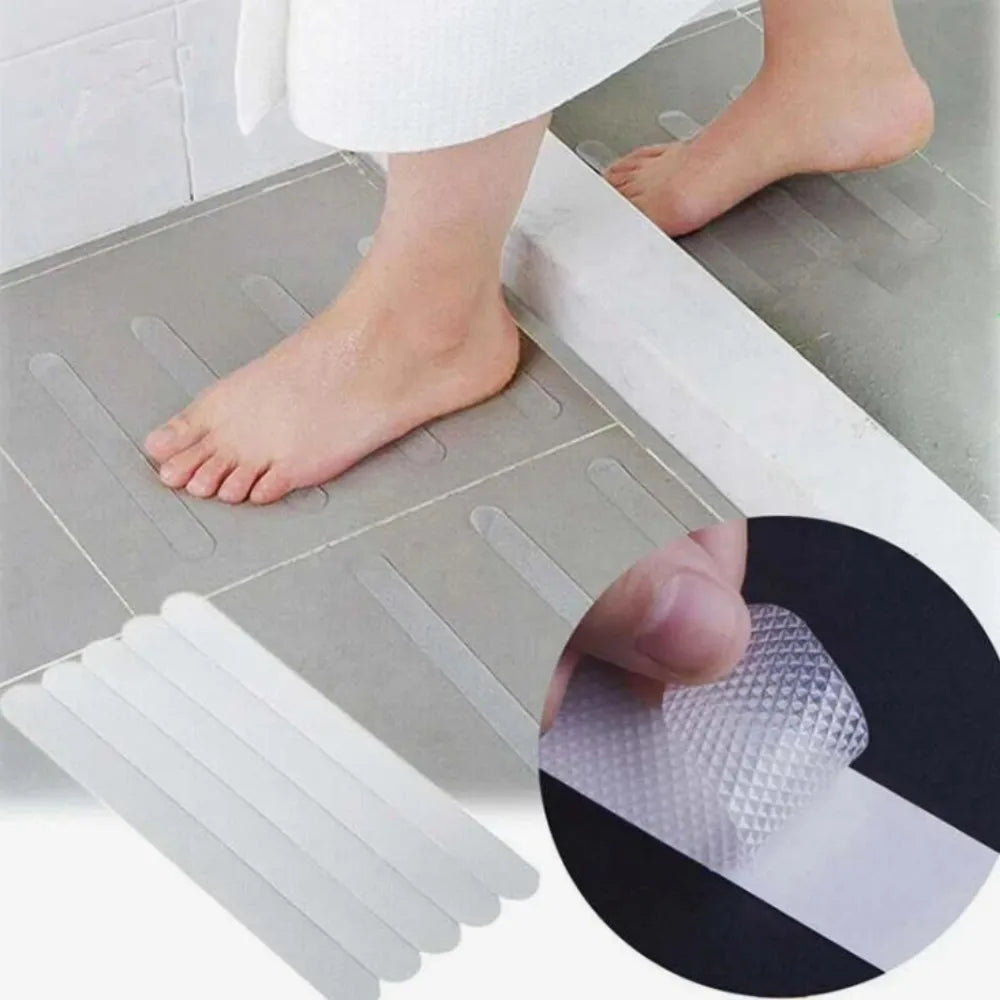 Transparent Anti-Slip Strips – Adhesive Safety Treads for Bathtubs and Stairs