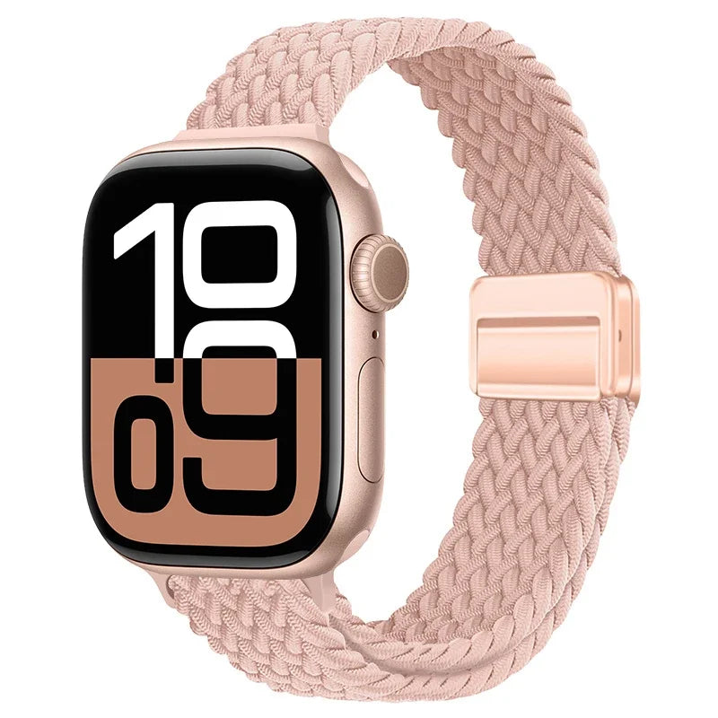 Braided Nylon Loop Watch Band – Magnetic Adjustable Bracelet for Apple iWatch