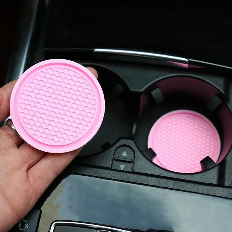 Bling Rhinestone Car Coasters – Anti-Slip Cup Holder Mats for Auto Interior