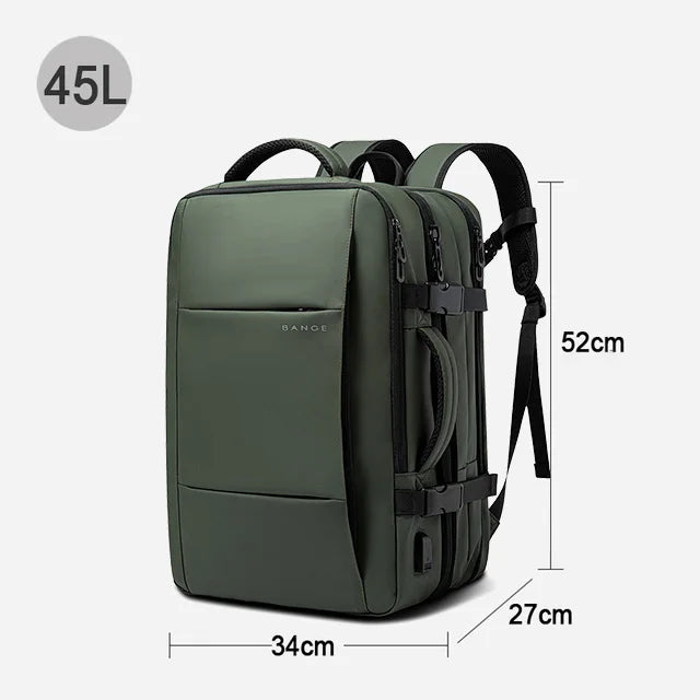 Expandable 17.3-inch Laptop Backpack – Waterproof Travel Bag for Men