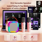 Portable Karaoke Speaker – RGB Wireless System for Kids Family Singing