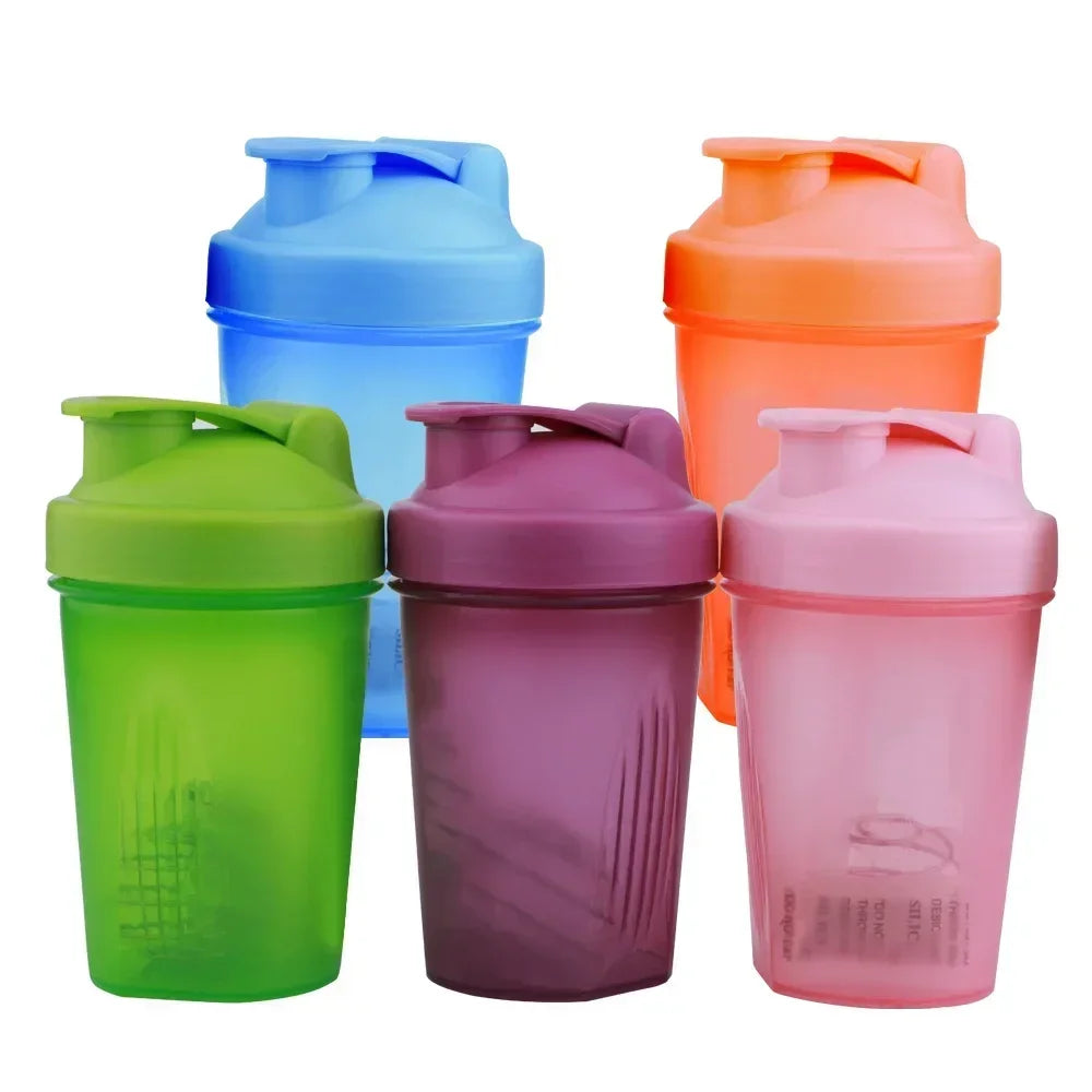 400ml Portable Plastic Shaker Bottle – Protein Mixer for Fitness Gym Sports