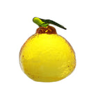Hand Blown Glass Figurine – Yellow Crystal Fruit Paperweight for Home Decor