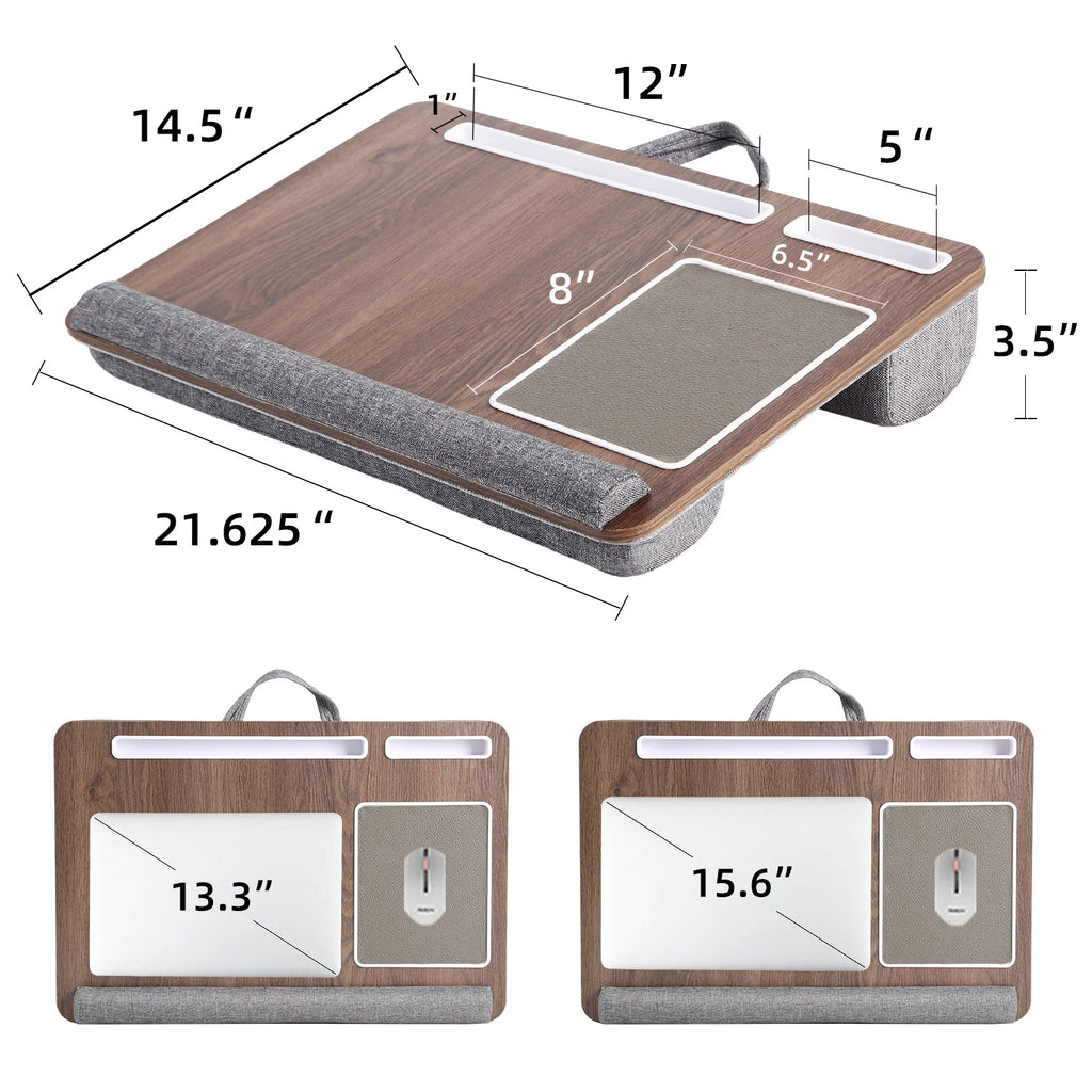 Portable Laptop Desk – Anti-Slip Bed Tray with Mouse Pad for Bedroom Sofa