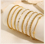 Gold Herringbone Chain Bracelet – Waterproof Stainless Steel for Women