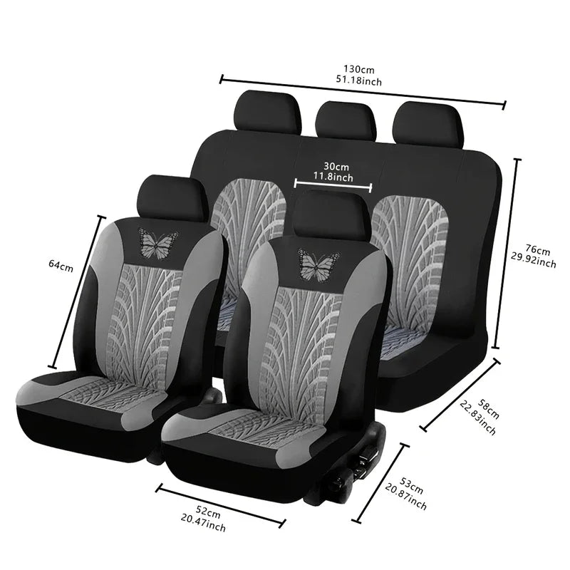 Butterfly Embroidered Car Seat Covers – Universal Auto Interior Accessories