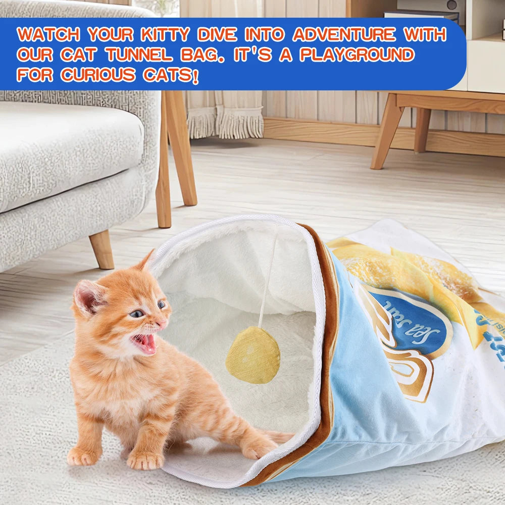 Collapsible Halloween Cat Tunnel – Gourmet Pattern Interactive Pet Toy