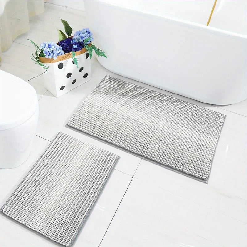 Absorbent Bathroom Rug Set – Non-Slip Fluffy Mats for Home Bath Decor