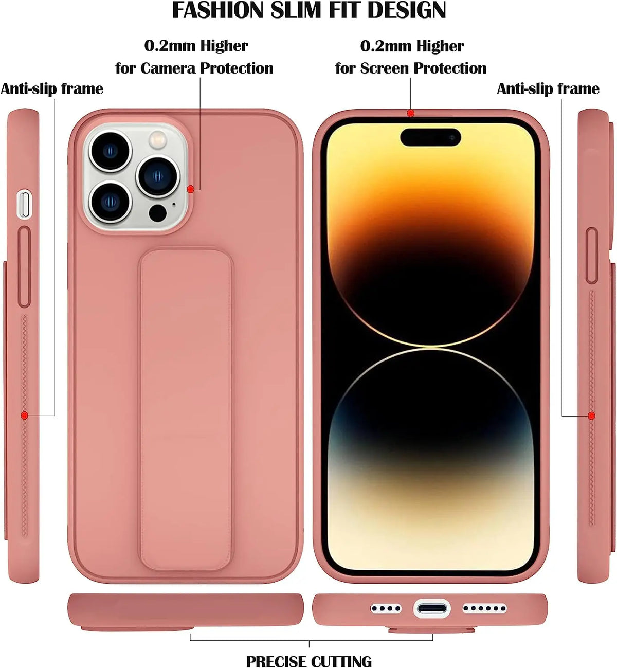Magnetic Stand Phone Case – Protective Cover with Wrist Strap for iPhone Series