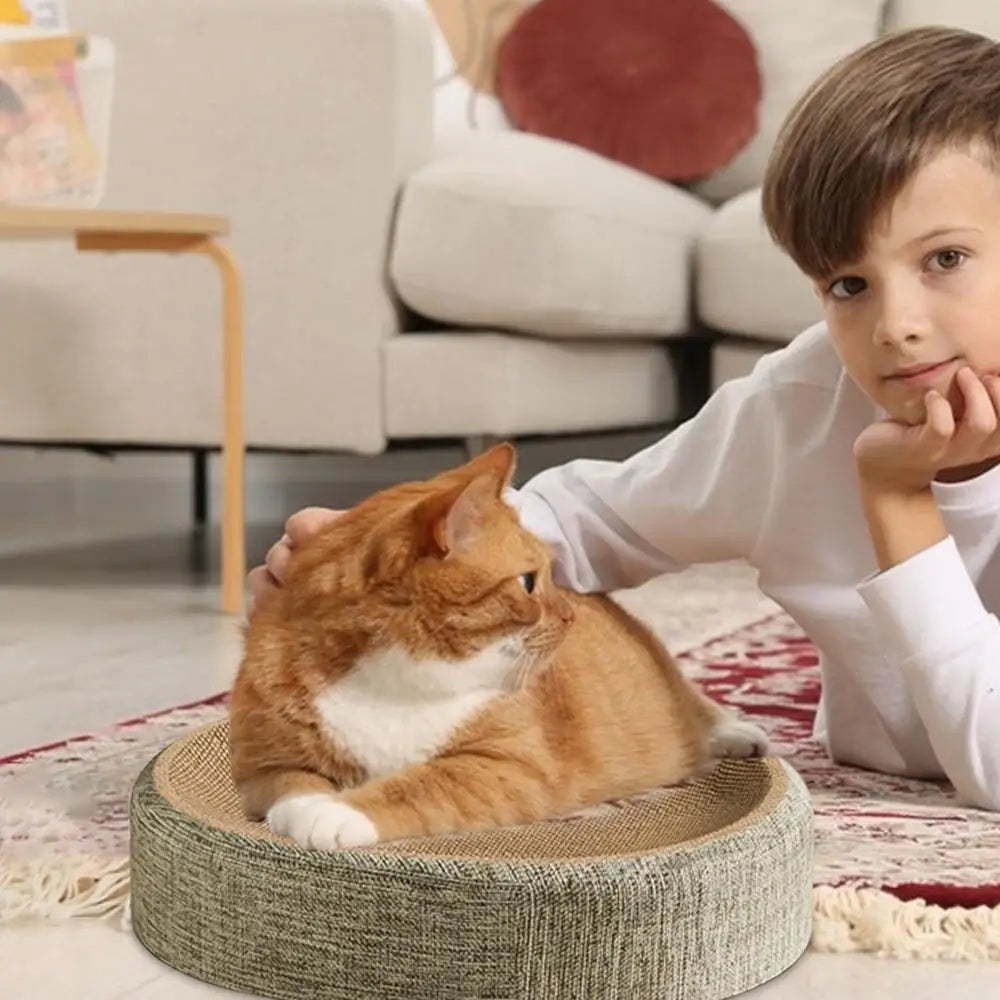Oval Sisal Cat Scratching Bed – Wear-Resistant Pet Sleeping Mat for Cats