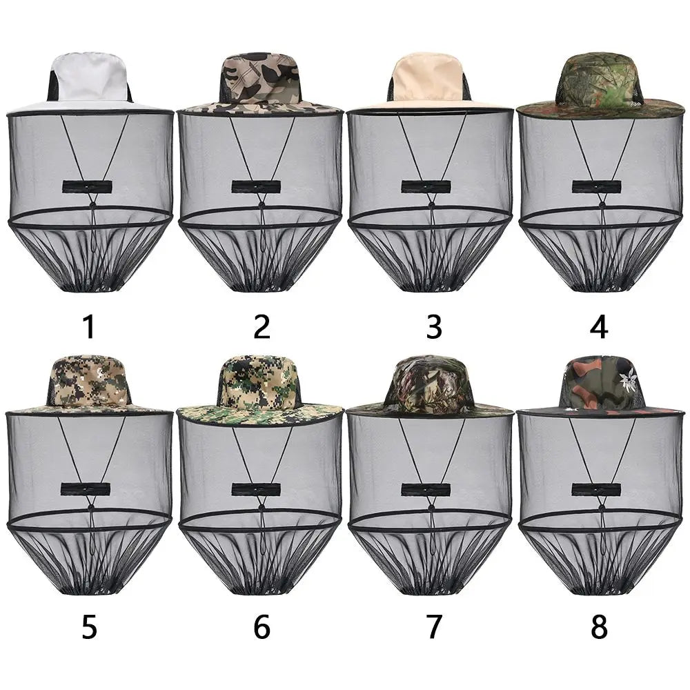 Mosquito Head Net Hat – Sun Protection Mesh Veil for Outdoor Fishing Hiking
