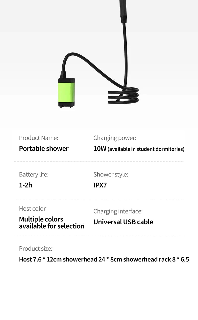 Portable Camping Shower Pump – Rechargeable with Digital Display for Outdoor