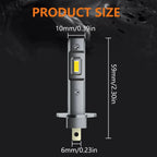 H1 LED Headlight Bulbs – Mini Fanless 6000K White Lamps for Car Fog Lights