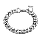 Stainless Steel Cuban Link Bracelet – 3-11mm Biker Jewelry for Men and Women