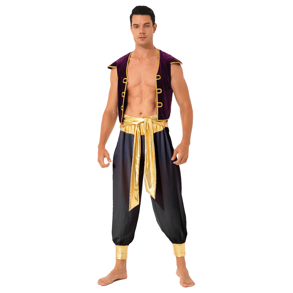 Arabian Prince Costume – Men’s Aladdin Cosplay Outfit for Halloween