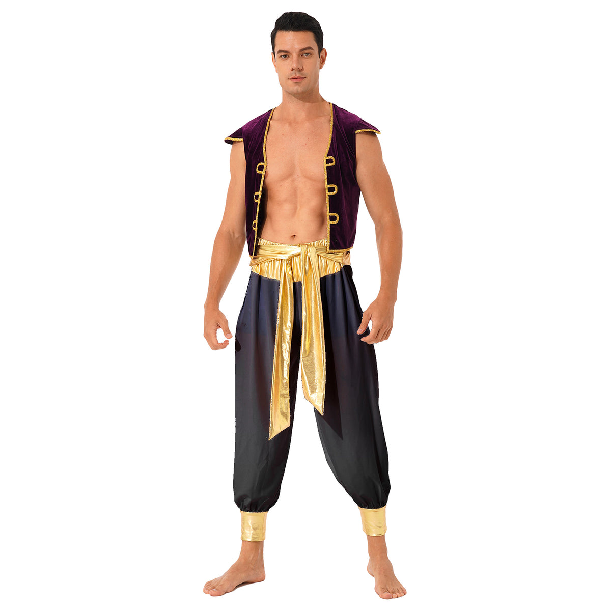 Arabian Prince Costume – Men’s Aladdin Cosplay Outfit for Halloween