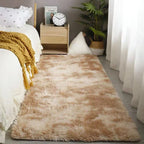 Plush Gray Area Rug – Fluffy Anti-Slip Velvet Carpet for Living Room Decor