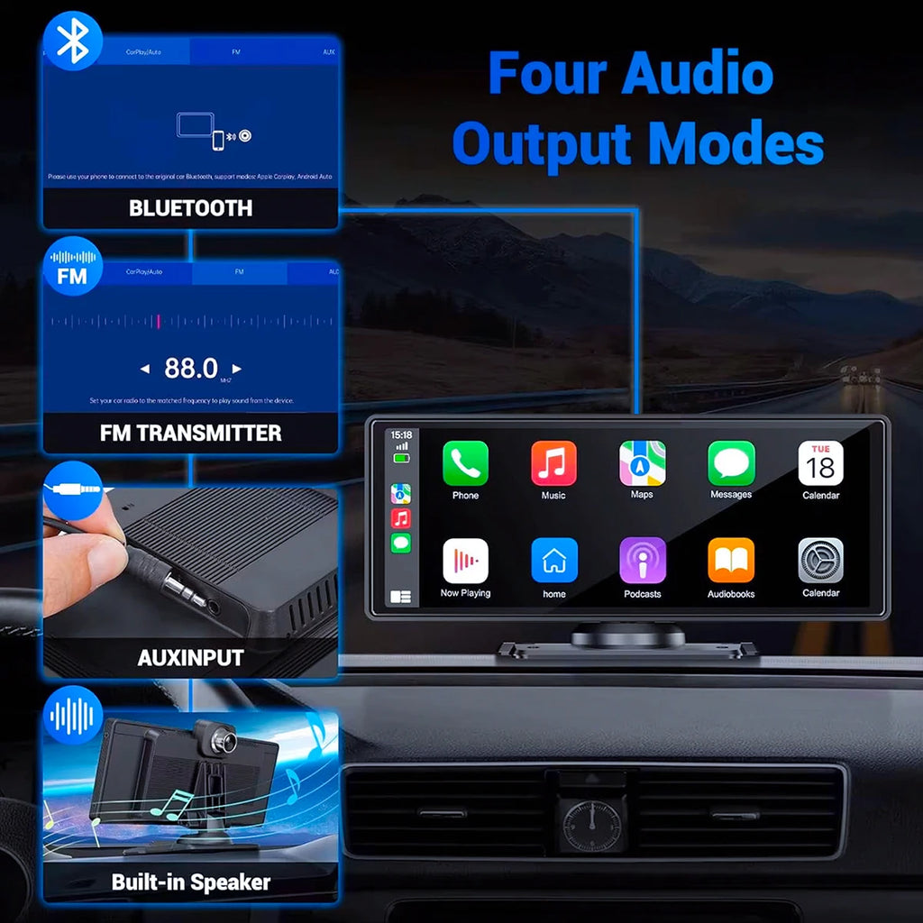 11-Inch Portable Carplay Screen – Wireless Apple CarPlay for Car Dashboards