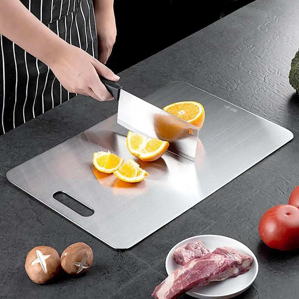 Titanium Cutting Board – Double Thick Metal Surface for Kitchen and Camping