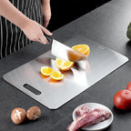 Titanium Cutting Board – Double Thick Metal Surface for Kitchen and Camping