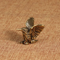 Brass Eagle Statue – Mini Winged Bird Sculpture for Home and Office Decor