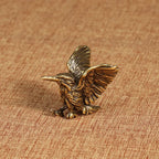 Brass Eagle Statue – Mini Winged Bird Sculpture for Home and Office Decor