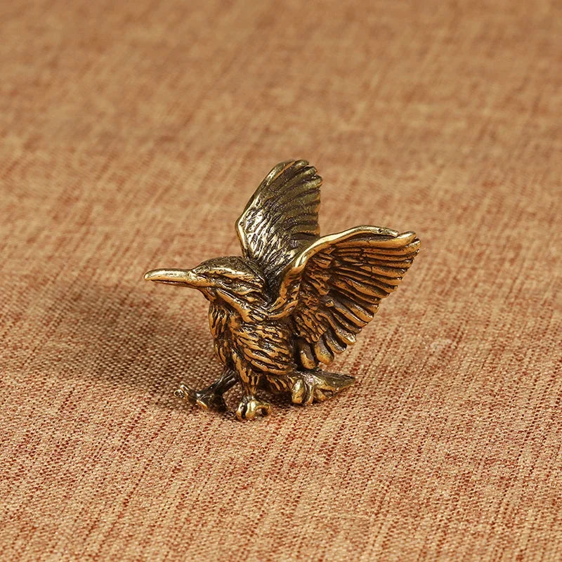 Brass Eagle Statue – Mini Winged Bird Sculpture for Home and Office Decor