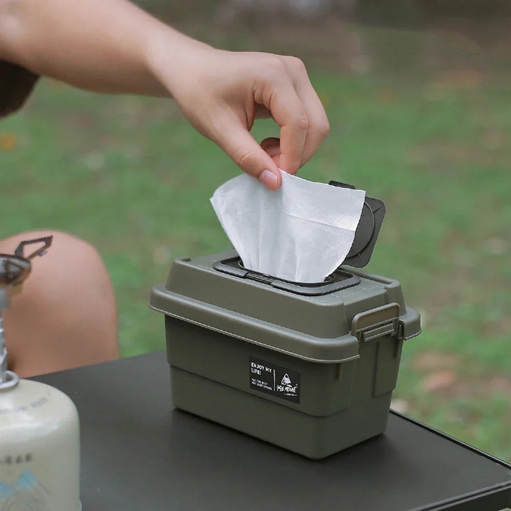Portable Outdoor Napkin Storage Box – 1.1L Organizer for Camping and Picnic
