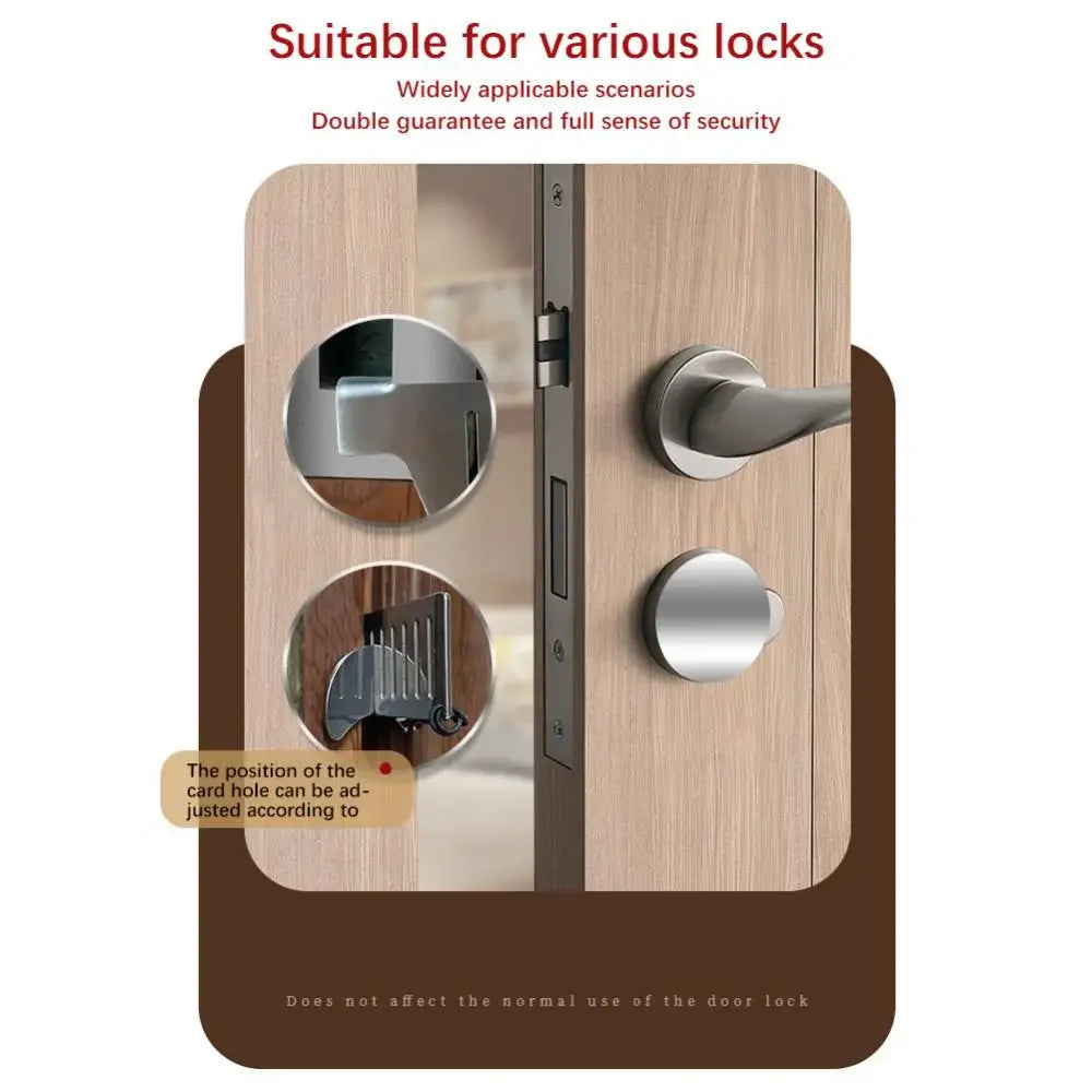 Portable Metal Door Lock – Punch-Free Security Latch for Hotel and Travel